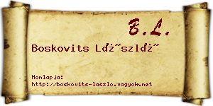 Boskovits László névjegykártya