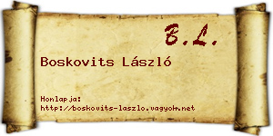 Boskovits László névjegykártya